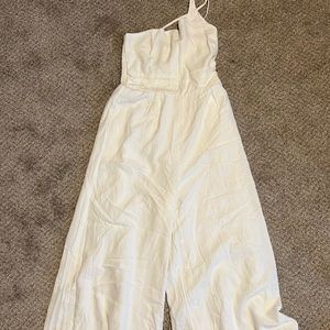 White one shoulder jumpsuit